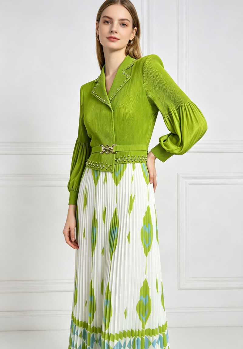 Printing long sleeve business suit loose dress