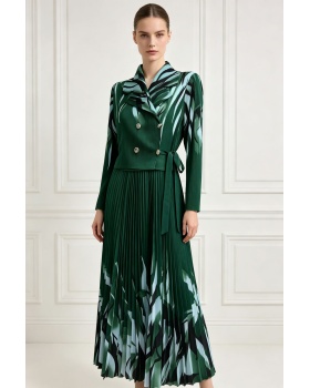 Fold long dress long sleeve business suit