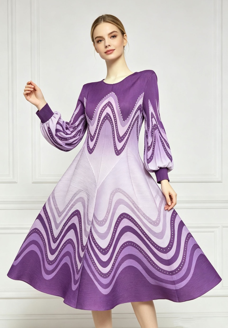 Tender fold long dress large yard printing dress for women