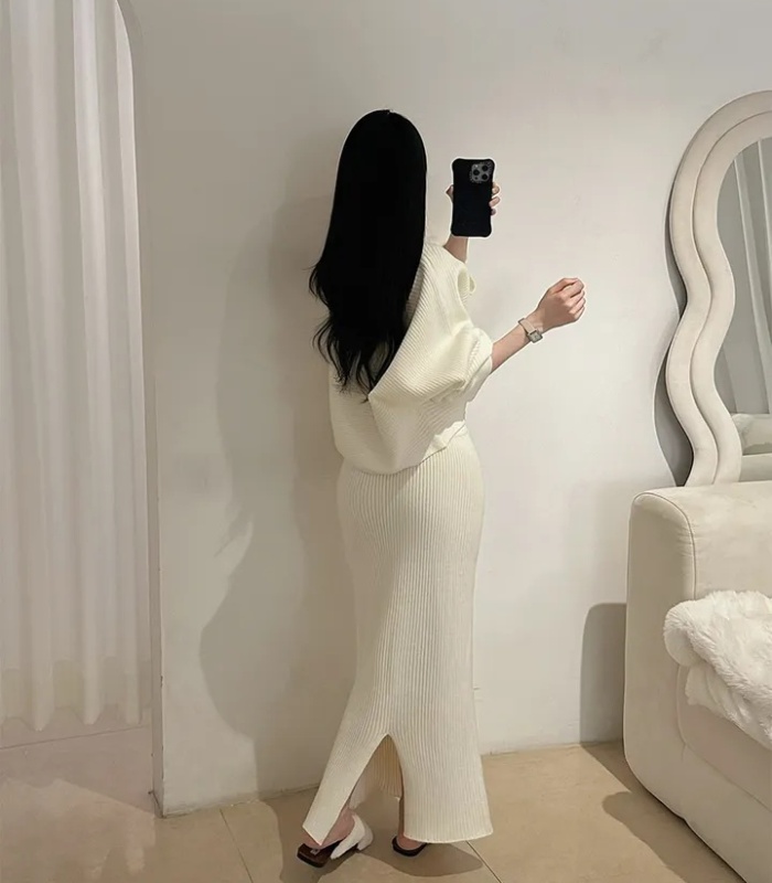 Package hip sweater short skirt a set for women