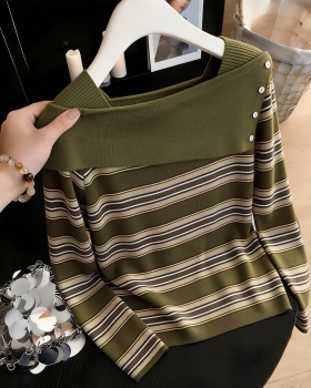 Wool sweater flanging bottoming shirt for women