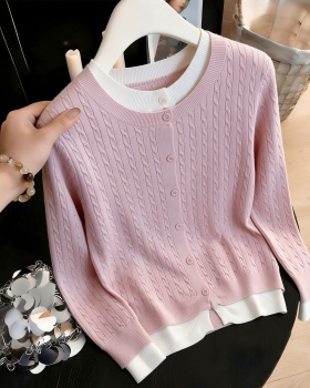 Twist autumn and winter cardigan knitted coat for women