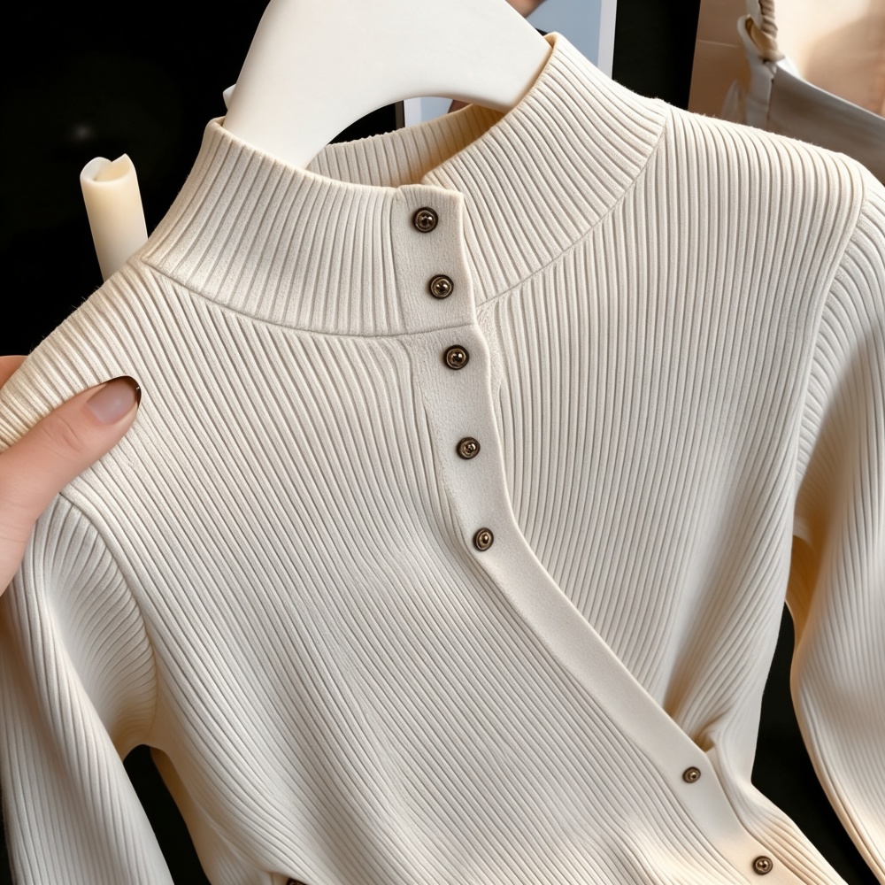 Retro irregular sweater inside the ride tops for women