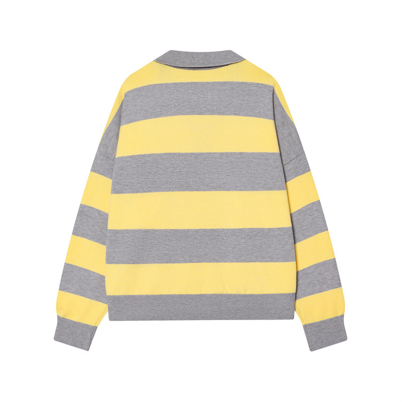 Temperament stripe shirts European style fashion sweater