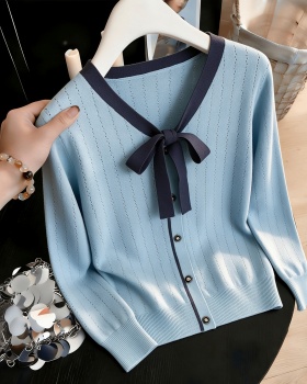 Knitted chanelstyle tops autumn and winter coat