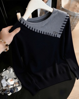 Retro sweater Pseudo-two bottoming shirt for women