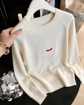Autumn and winter round neck sweater wool pure tops