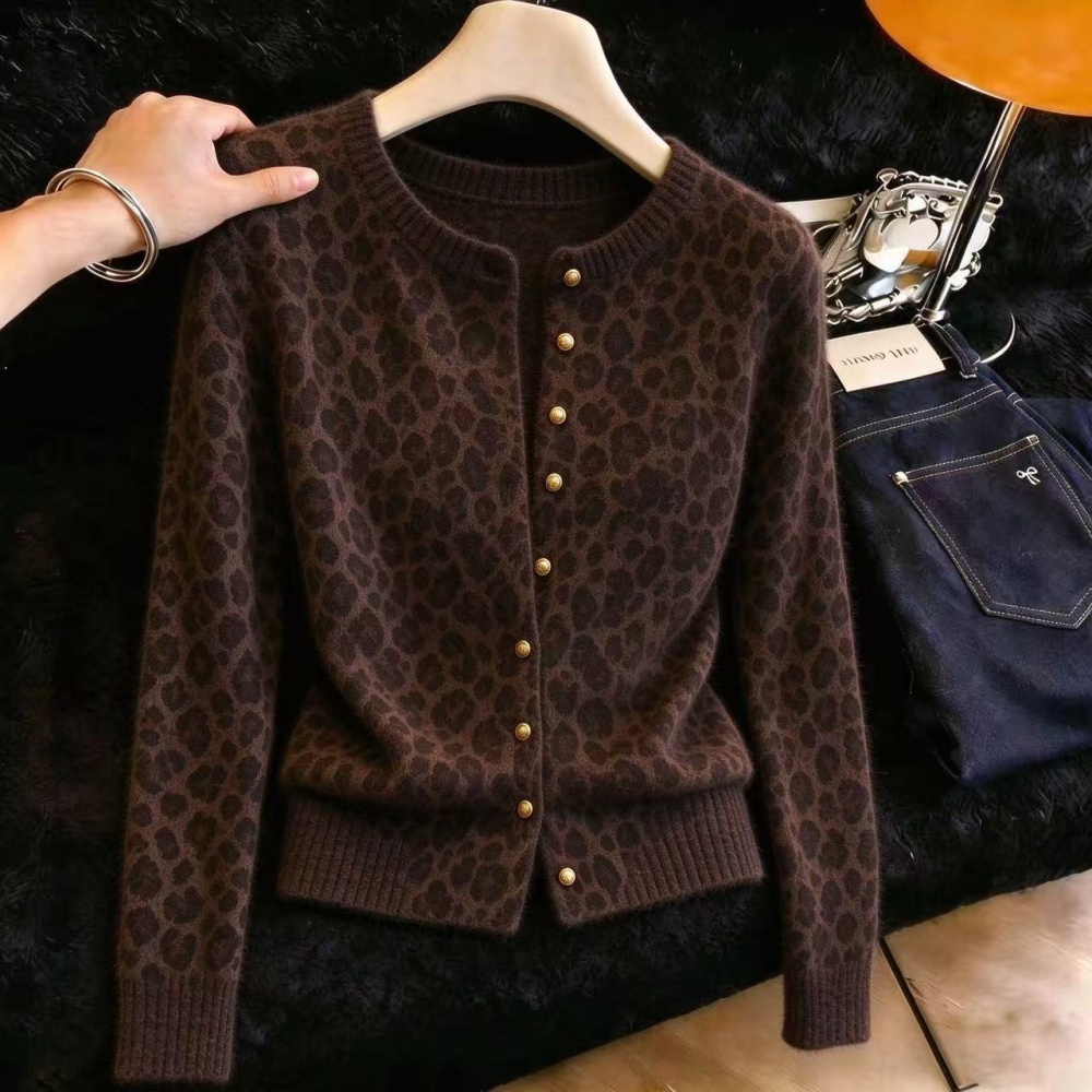 Elegant retro sweater niche autumn and winter cardigan