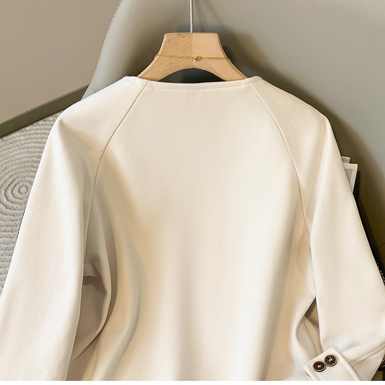 Short woolen coat round neck overcoat for women