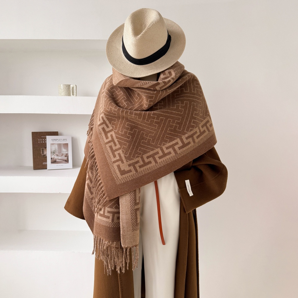 Jacquard thick scarves autumn and winter shawl