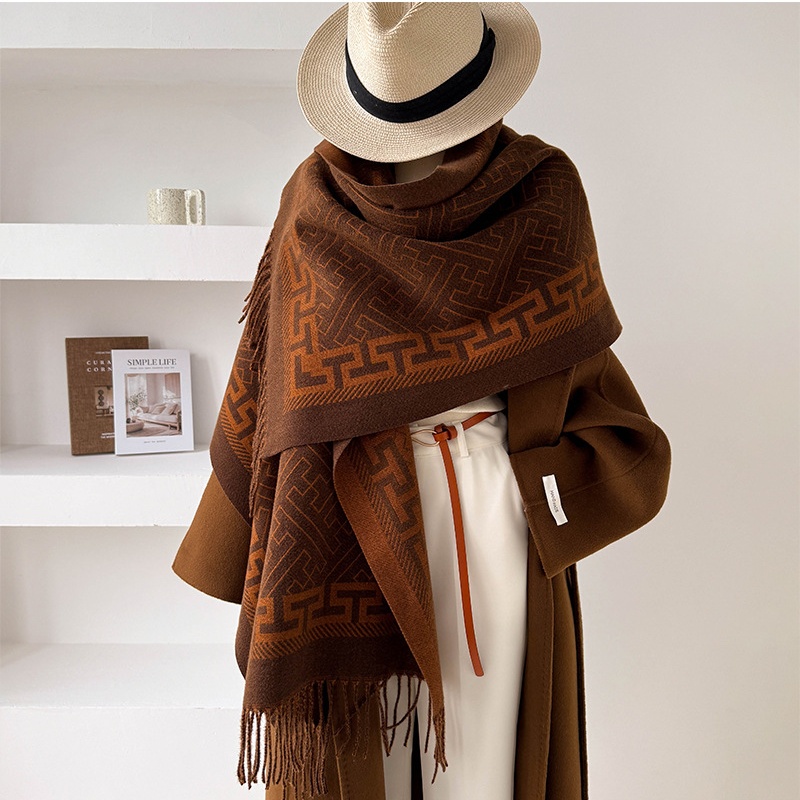 Jacquard thick scarves autumn and winter shawl