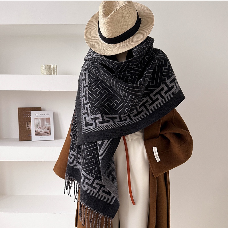 Jacquard thick scarves autumn and winter shawl
