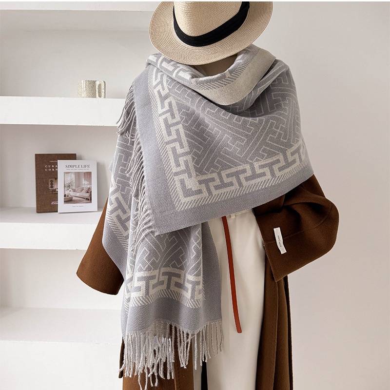 Jacquard thick scarves autumn and winter shawl