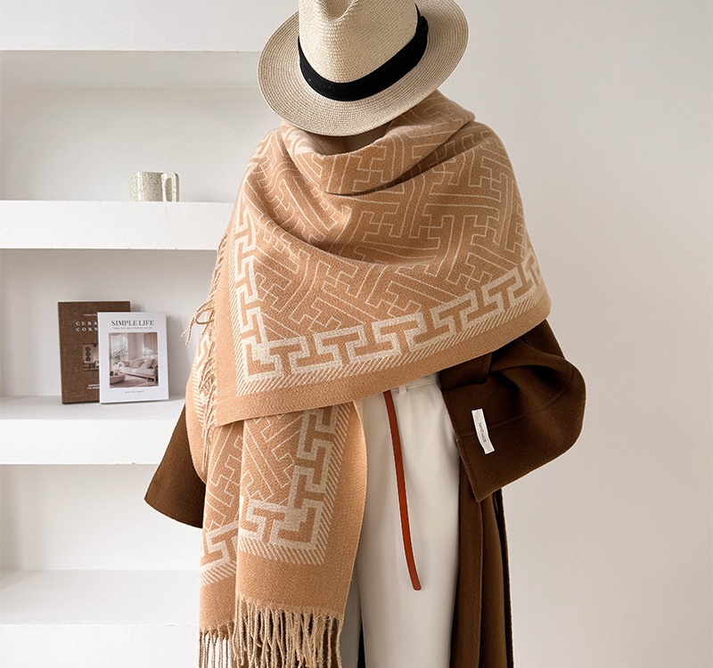 Jacquard thick scarves autumn and winter shawl