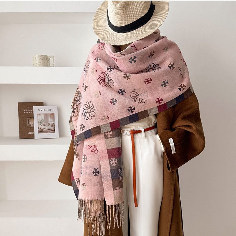 Imitation of cashmere jacquard scarves plaid shawl