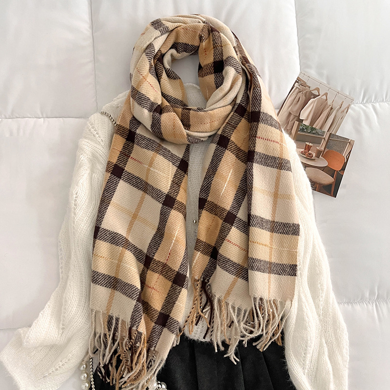 Girl imitation of cashmere shawl retro college style scarves