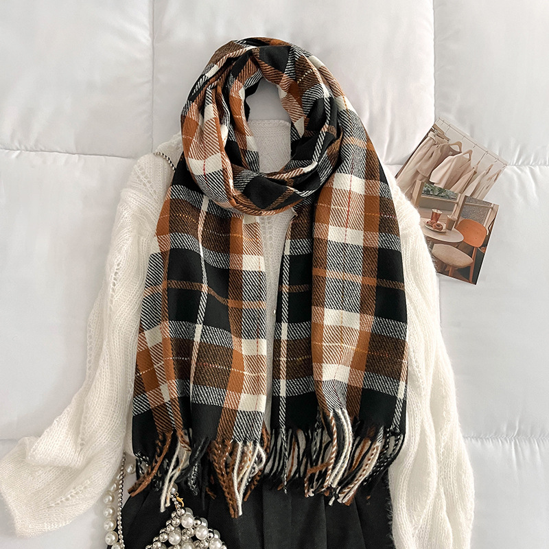 Girl imitation of cashmere shawl retro college style scarves