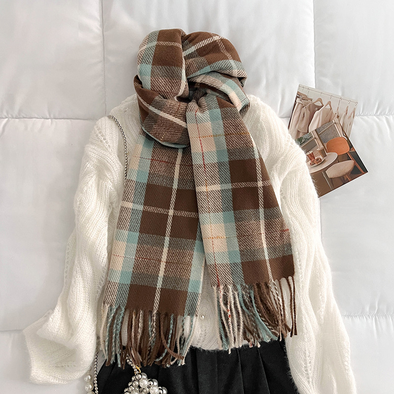 Girl imitation of cashmere shawl retro college style scarves