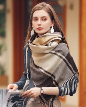 Scarf plaid shawl winter tassels scarves