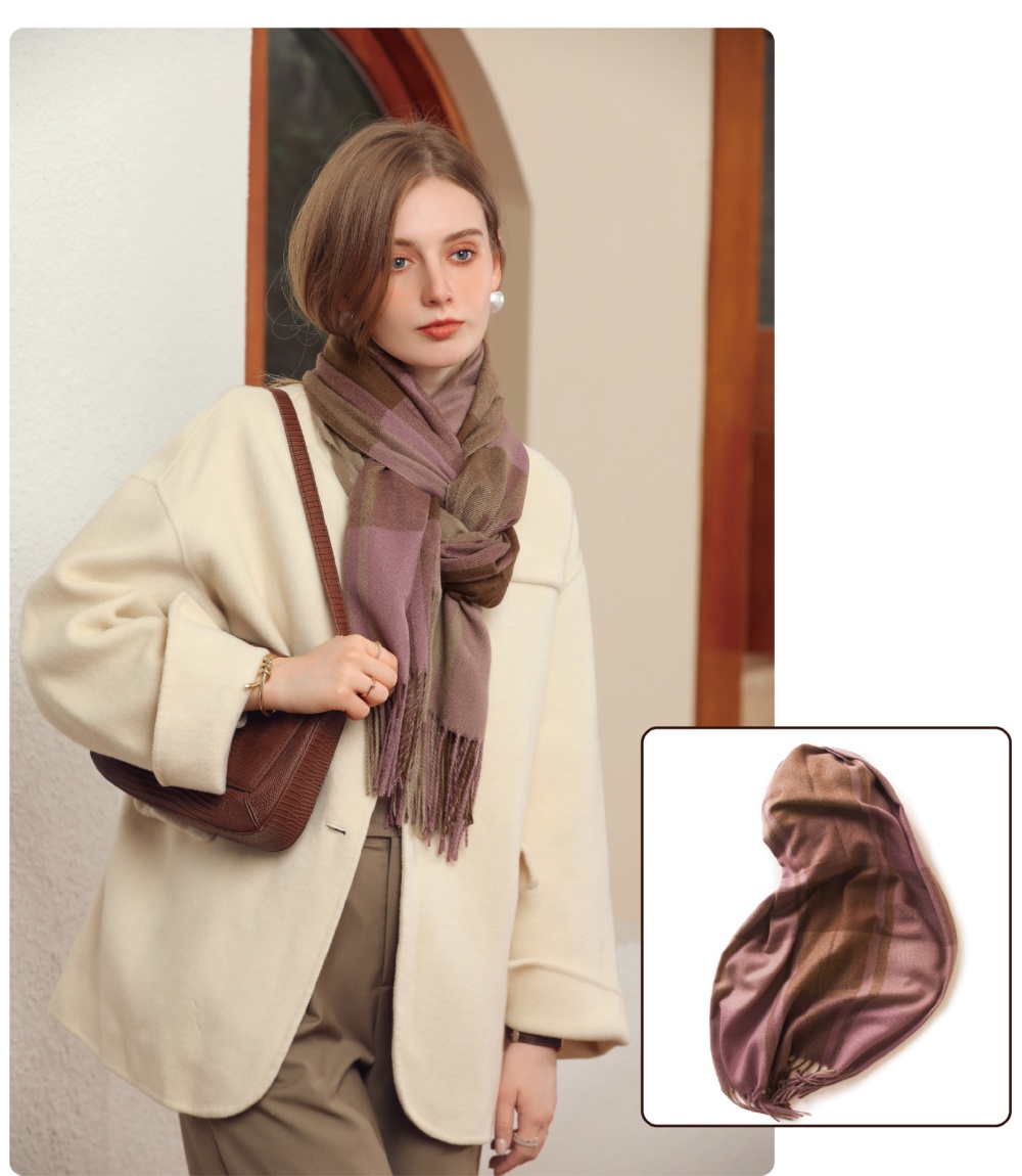 Scarf plaid shawl winter tassels scarves