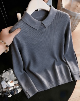 Winter lapel bottoming shirt France style lazy tops