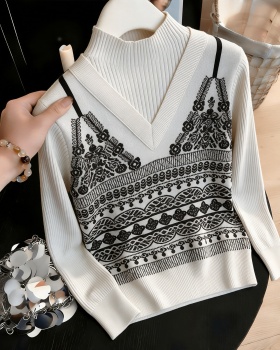 Half high collar bottoming shirt sweater for women