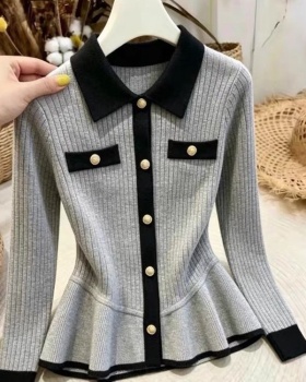 Skirt hem long sleeve chanelstyle sweater for women