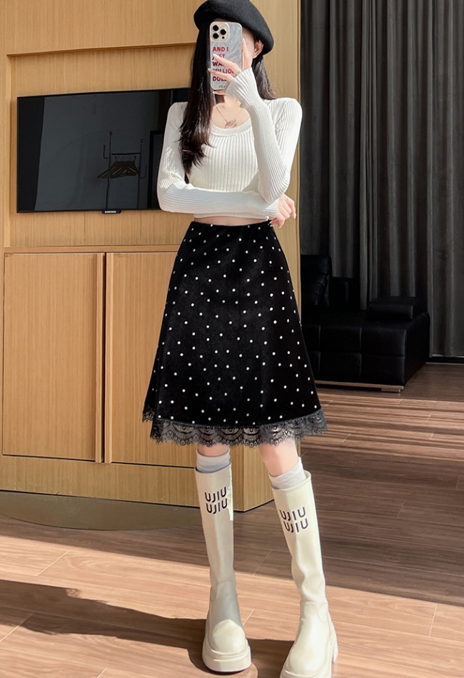 High waist one step skirt splice short skirt for women