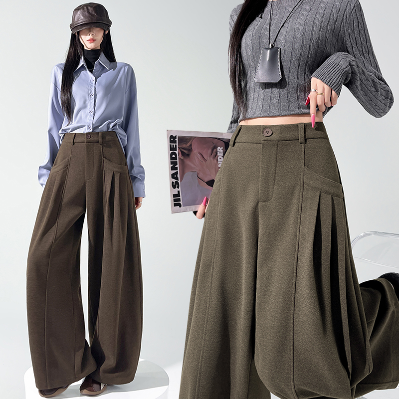 High waist all-match pants Casual wide leg pants