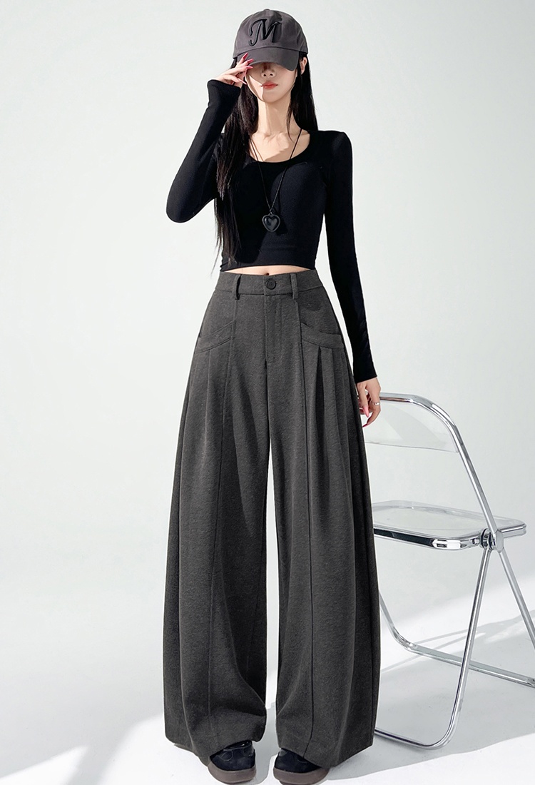 High waist all-match pants Casual wide leg pants