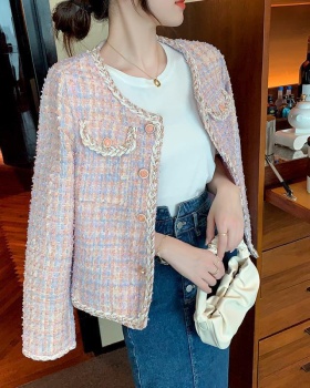 Round neck autumn and winter short slim coat for women