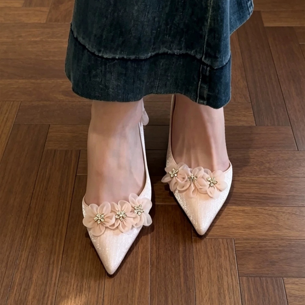 Low high-heeled shoes wedding lazy shoes for women