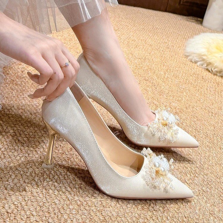 Flowers wedding shoes crystal wedding shoes for women