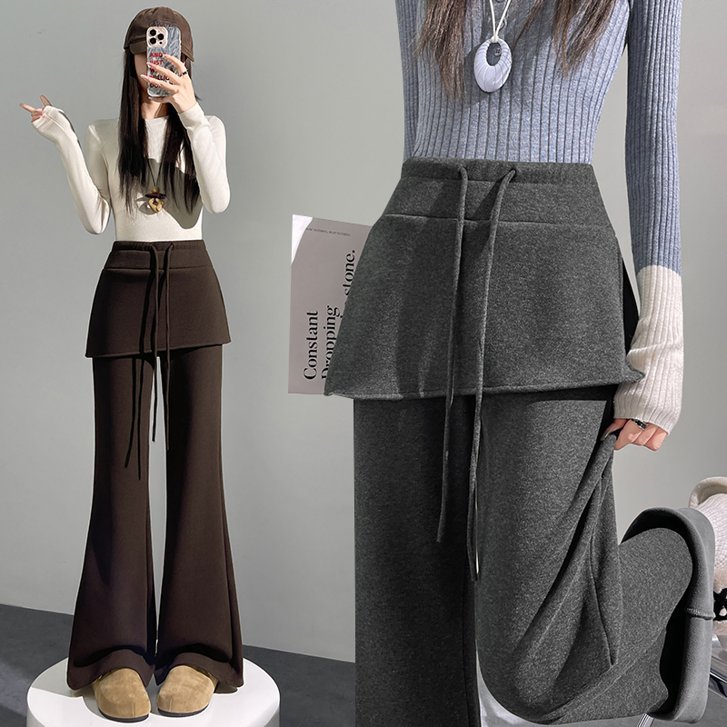 Elasticity pants thick flare pants for women