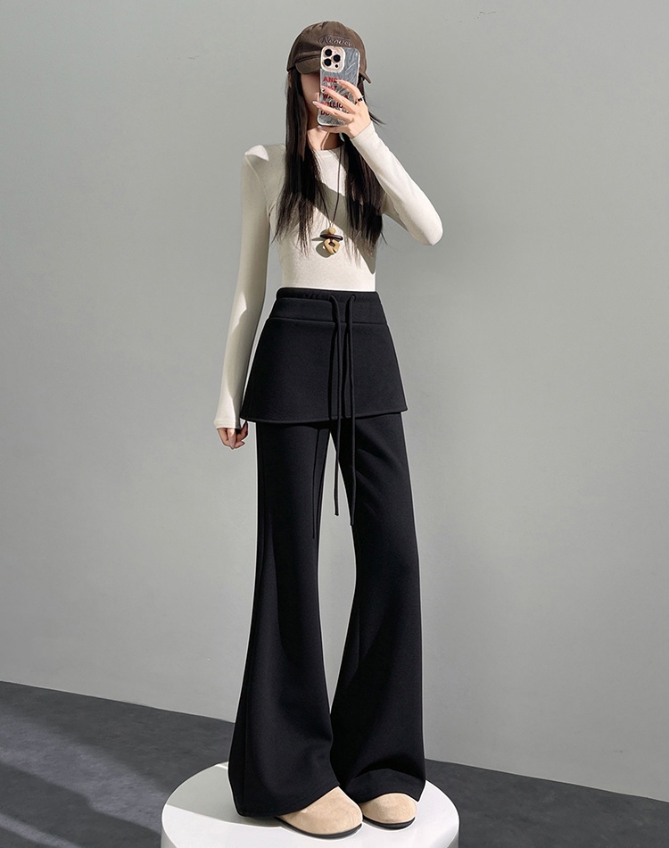 Elasticity pants thick flare pants for women