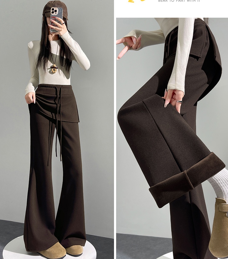 Elasticity pants thick flare pants for women