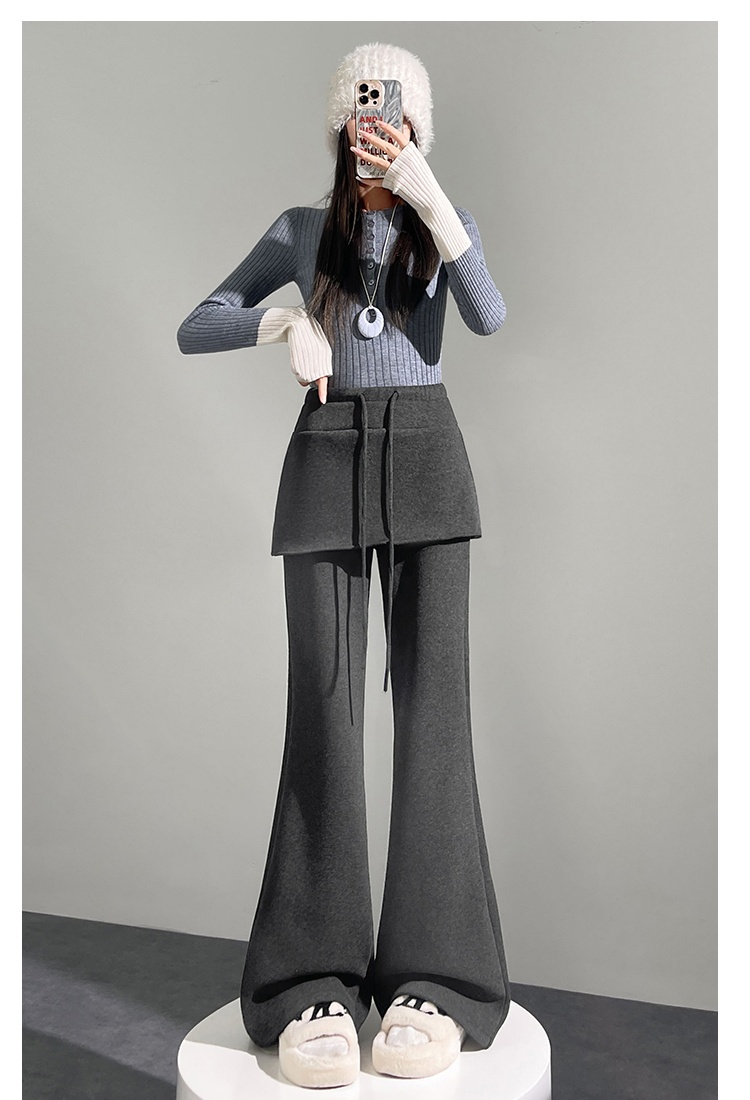 Elasticity pants thick flare pants for women