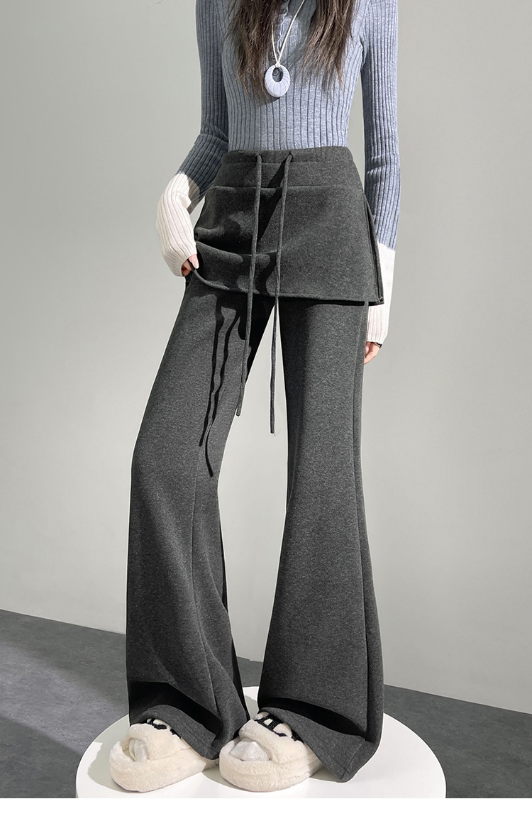 Elasticity pants thick flare pants for women