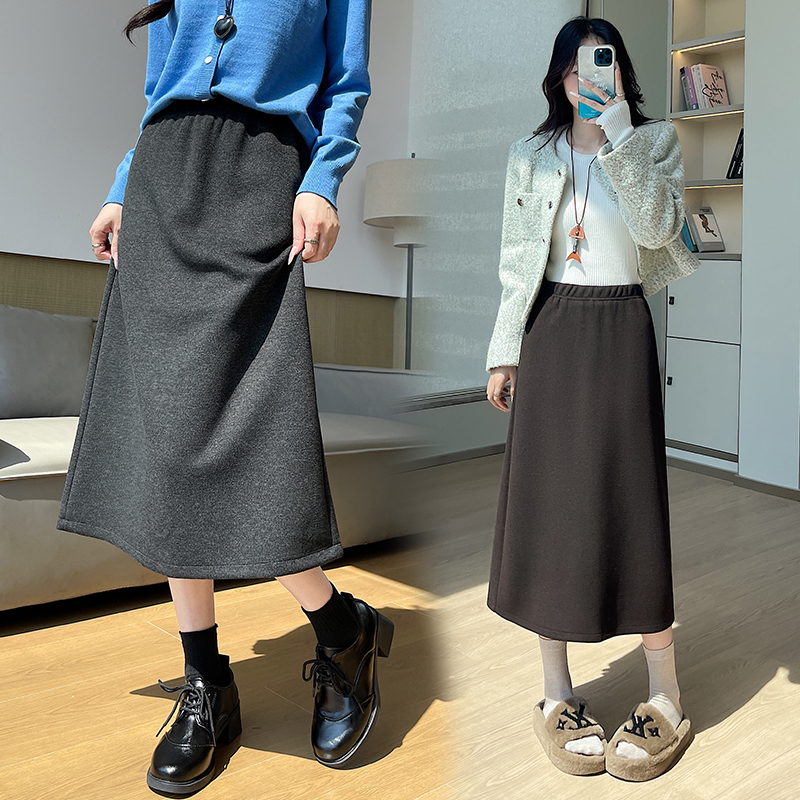 Autumn and winter long package hip skirt for women