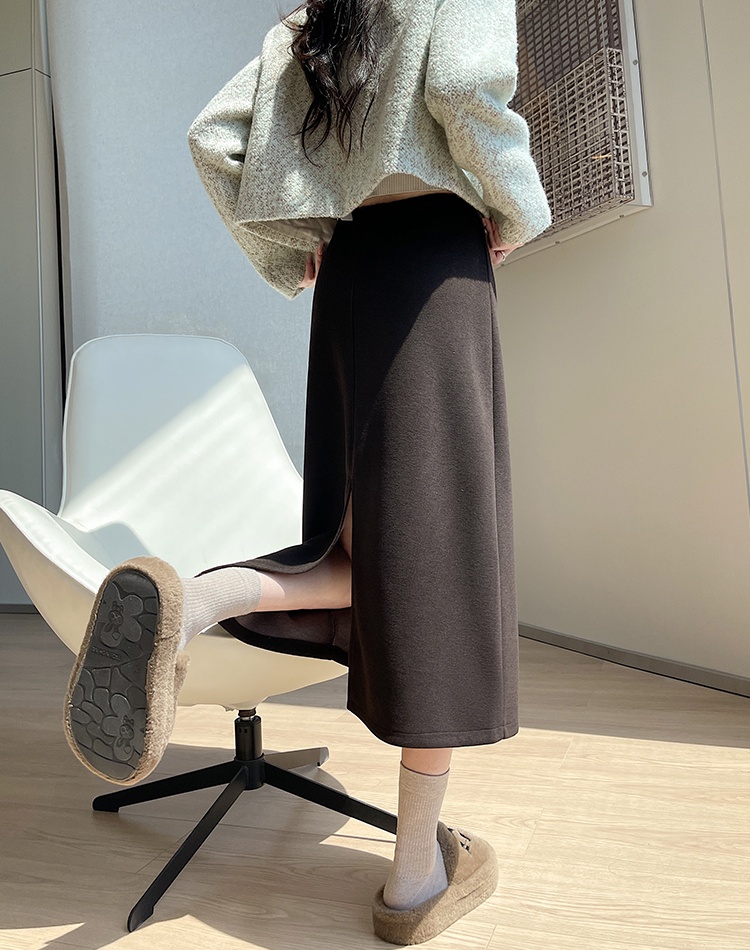 Autumn and winter long package hip skirt for women