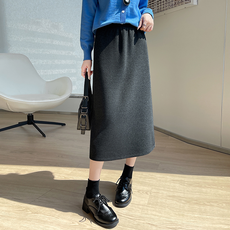 Autumn and winter long package hip skirt for women