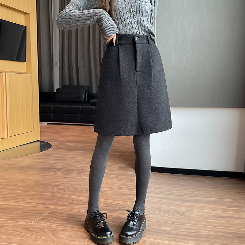 College style woolen slim all-match short skirt