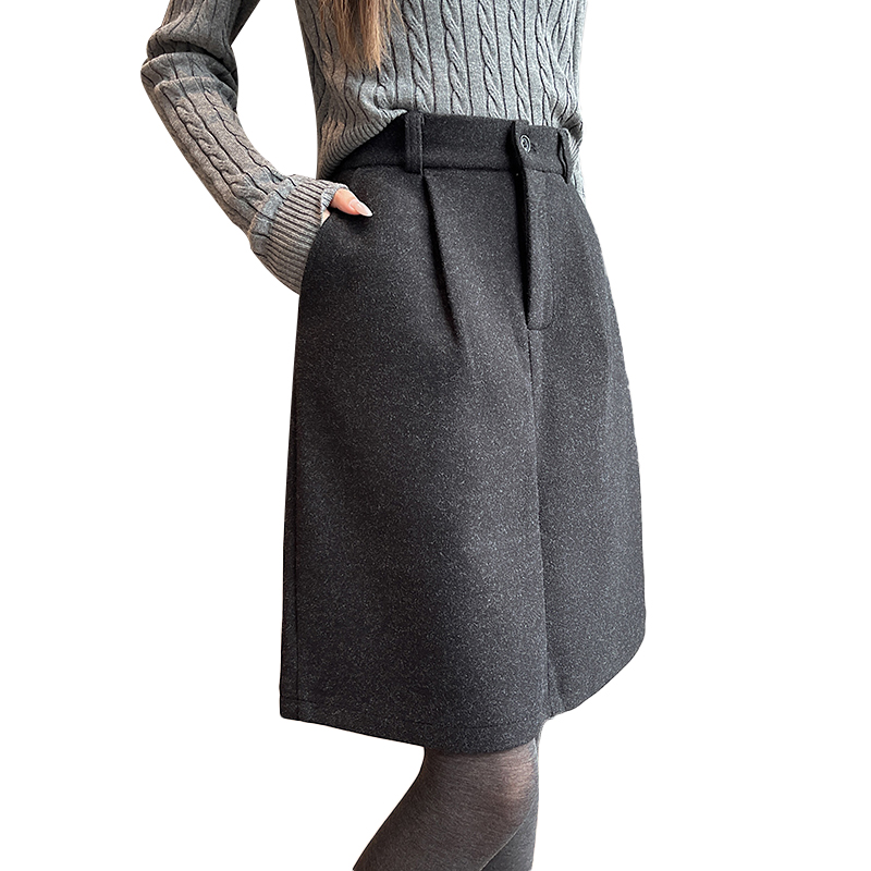 College style woolen slim all-match short skirt