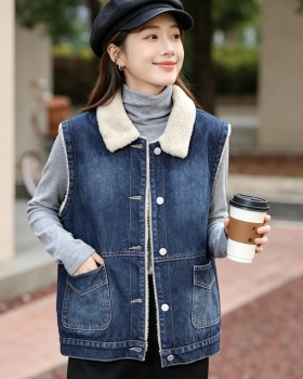 Thick cotton Korean style plus velvet all-match waistcoat