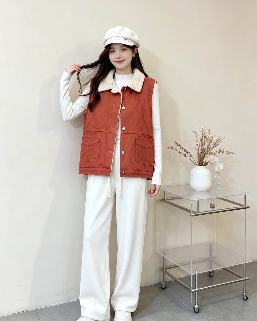 Thick cotton Korean style plus velvet all-match waistcoat