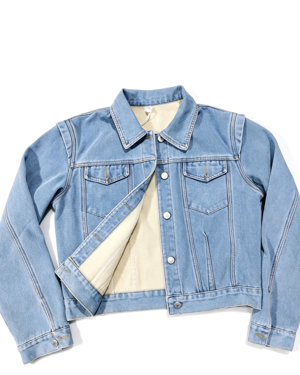 Denim retro plus velvet coat