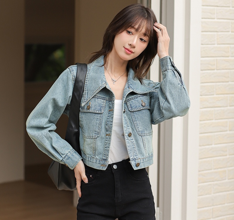 Plus velvet simple coat Korean style tops for women
