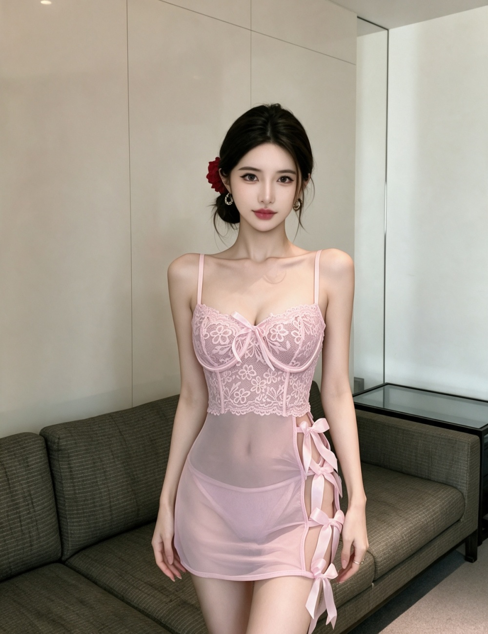 Sexy transparent enticement spicegirl hollow dress for women