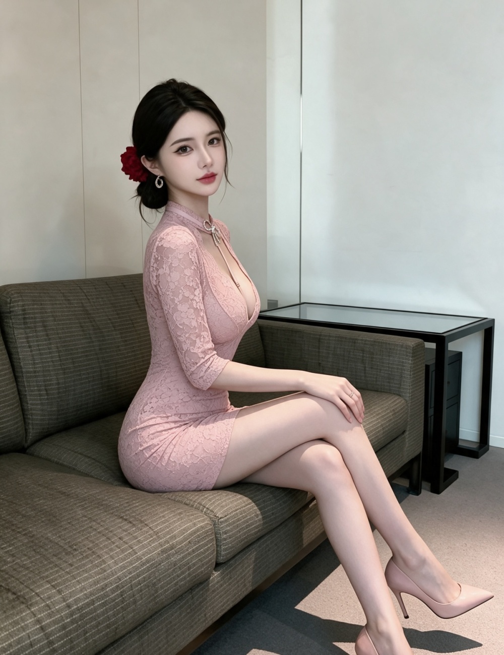 Slim transparent package hip dress for women