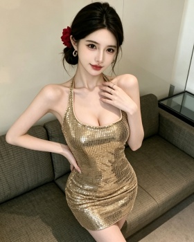 Slim spicegirl sequins package hip dress for women